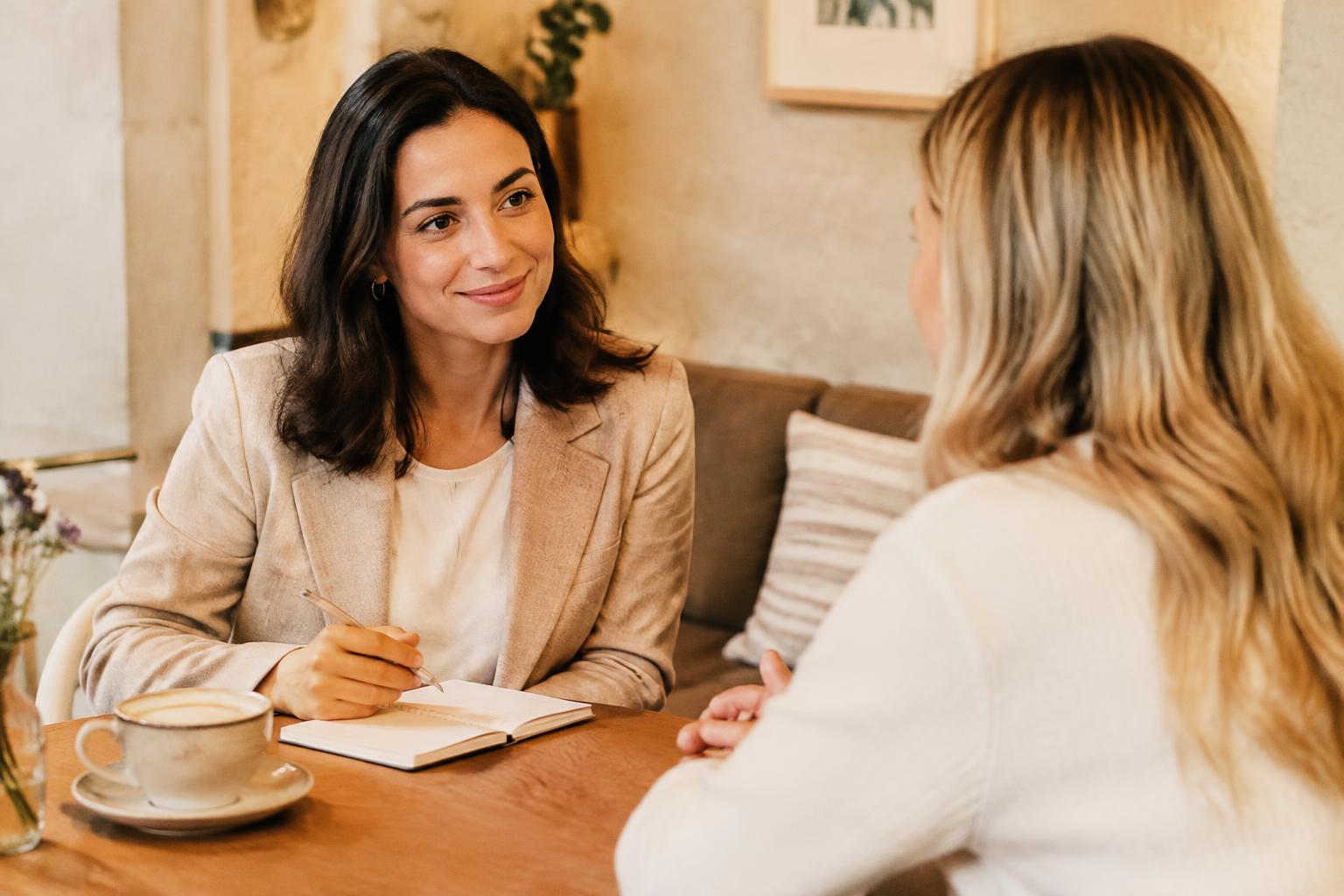 Consultant meeting one-on-one with a client
