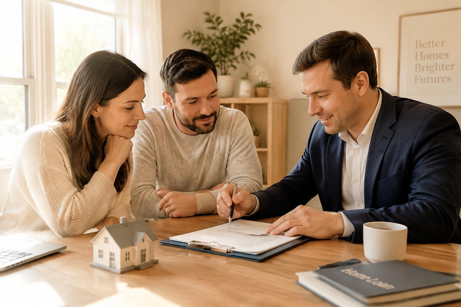 Couple meeting with a mortgage advisor